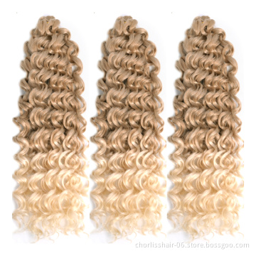 New Arrival Pink Brown Deep Ocean Wave Crochet Braids Soft Hawaii Curls Ombre Color Synthetic Hair Extensions For Women African